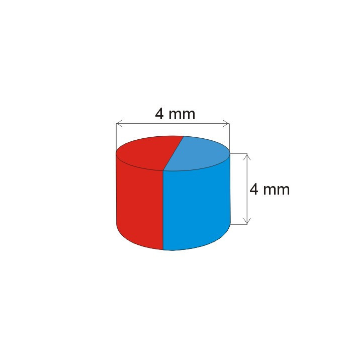 Magnete al neodimio cilindro diam.4x4&nbsp_N 150 °C, VMM4SH