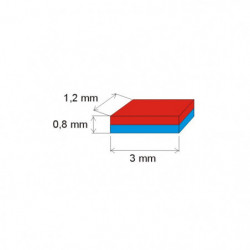 Magnete al neodimio parallelepipedo 3x1.2x0.8 N 80 °C, VMM4-N35