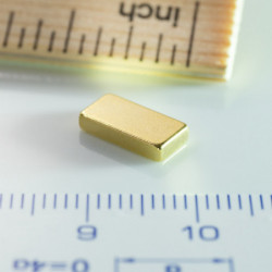 Magnete al neodimio parallelepipedo 10x5x2 Au 80 °C, VMM10-N50