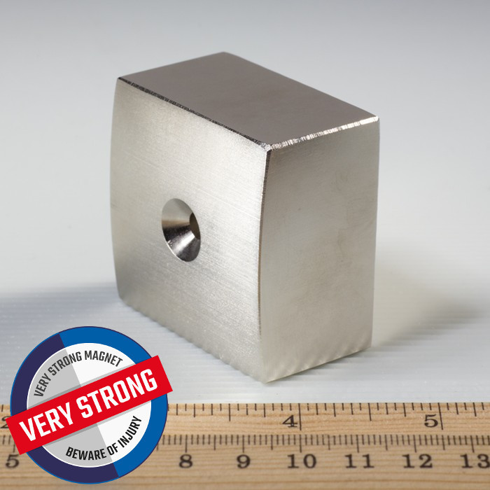Magnete al neodimio parallelepipedo 50x50x30xR157 N 80 °C, VMM10-N50