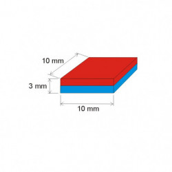Magnete al neodimio parallelepipedo 10x10x3 N 150 °C, VMM7SH-N42SH
