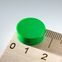 Magnete colorato rotondo più forte diam.15x5 verde