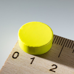 Magnete colorato rotondo più forte diam.15x5 giallo