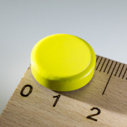 Magnete colorato rotondo diam.16x5 giallo
