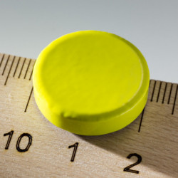 Magnete colorato rotondo più forte diam.20x5 giallo