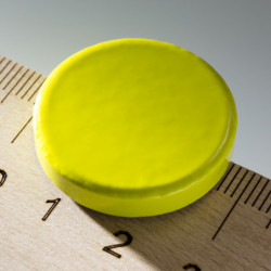 Magnete colorato rotondo diam.26x5 giallo