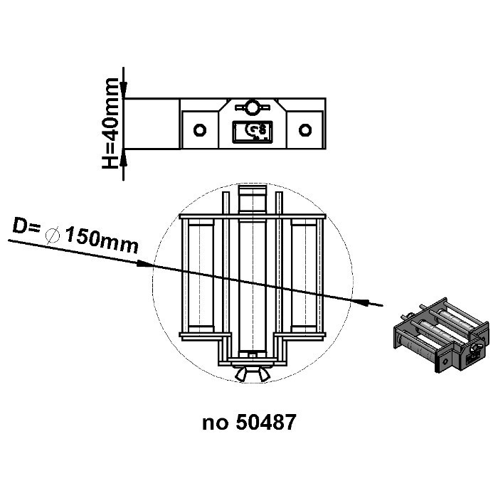 Magnete per tramogge di presse ad iniezione (resistenza termica fino a 80 °C) diam. 150 mm