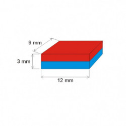 Magnete al neodimio parallelepipedo 12x9x3 P 180 °C, VMM5UH-N35UH