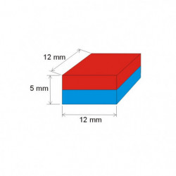 Magnete al neodimio parallelepipedo 12x12x5 N 80 °C, VMM4-N35