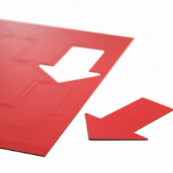 Simbolo magnetico - freccia grande, 8 pz/A4 – rossa