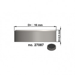 Lente magnetica diam. 16 x altezza 4.5 mm, senza filettatura