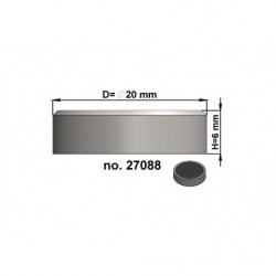 Lente magnetica diam. 20 x altezza 6 mm, senza filettatura