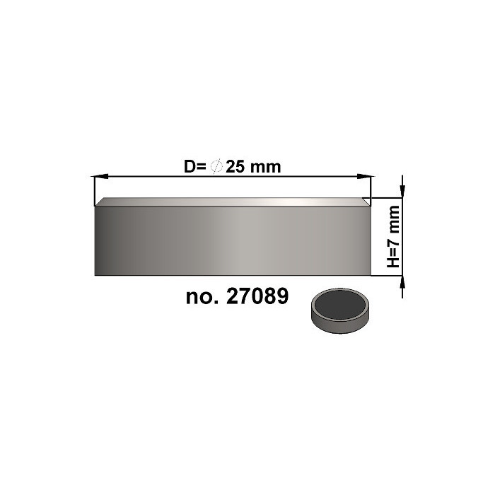 Lente magnetica diam. 25 x altezza 7 mm, senza filettatura