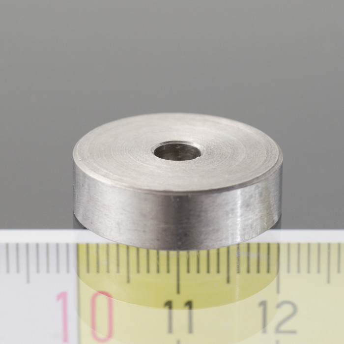 Lente magnetica diam. 20 x altezza 6 mm, foro interno per vite diam. 4.5, magnete SmCo