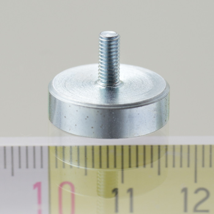 Lente magnetica con gambo diam. 16 x altezza 4.5 mm con filettatura esterna M3, lunghezza filettatura 7 mm