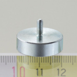Lente magnetica con gambo diam. 20 x altezza 6 mm con filettatura esterna M3, lunghezza filettatura 7 mm