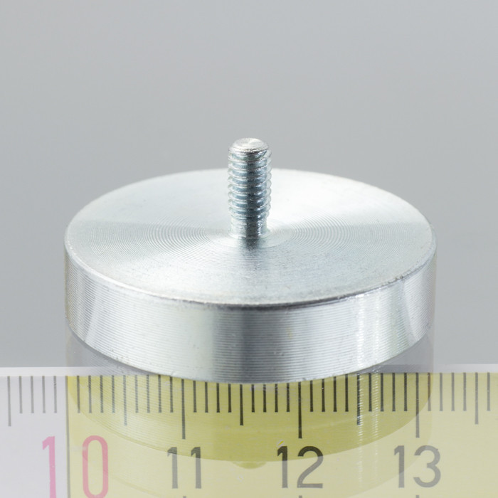 Lente magnetica con gambo diam. 32 x altezza 7 mm con filettatura esterna M4, lunghezza filettatura 8 mm