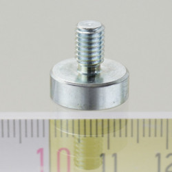 Lente magnetica con gambo diam. 13 x altezza 4.5 mm con filettatura esterna M5. lunghezza filettatura 8 mm.