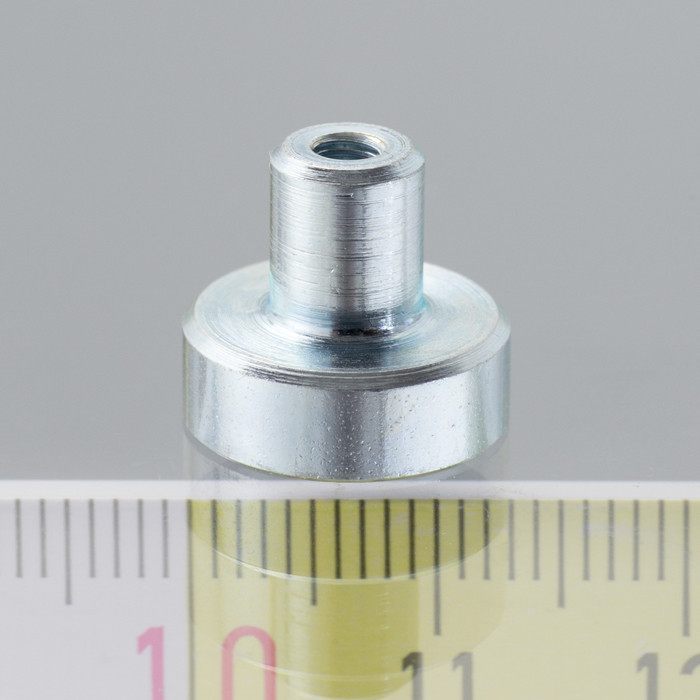 Lente magnetica con gambo diam. 13 x altezza 4.5 mm con filettatura interna M3, lunghezza filettatura 7 mm