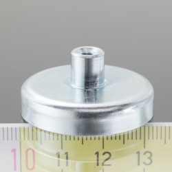 Lente magnetica con gambo diam. 32 x altezza 7 mm con filettatura interna M4, lunghezza filettatura 8 mm