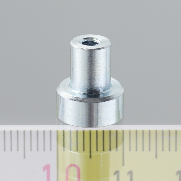 Lente magnetica con gambo diam. 10 x altezza 4.5 mm con filettatura interna M3, lunghezza filettatura 7 mm