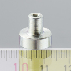 Lente magnetica con gambo diam. 13, altezza 4.5 mm con filettatura interna M3. lunghezza filettatura 7 mm.