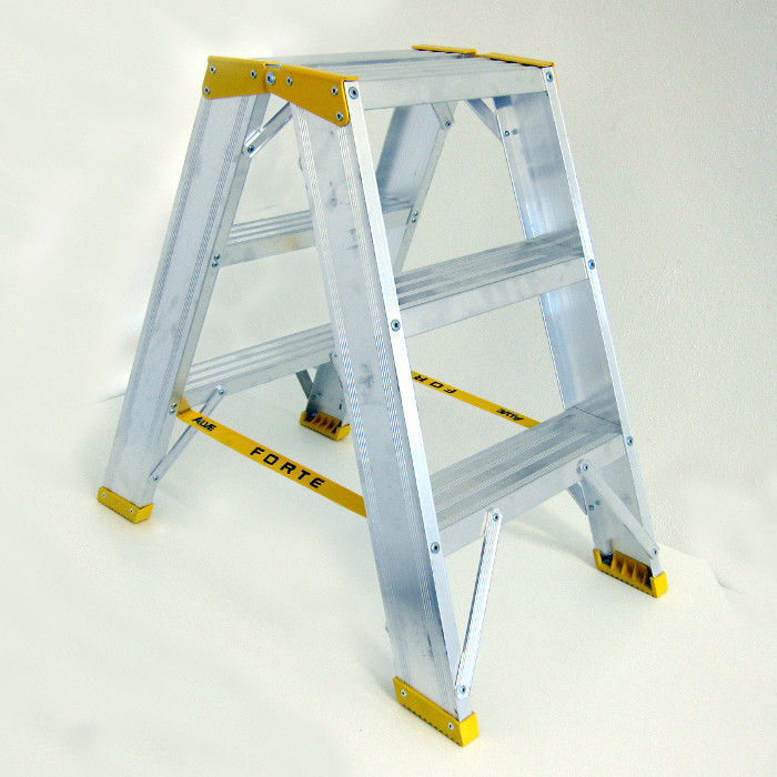 Scaletta doppio lato in alluminio - ALVE FORTE PROFI tipo 9403 – 3 livelli/pioli