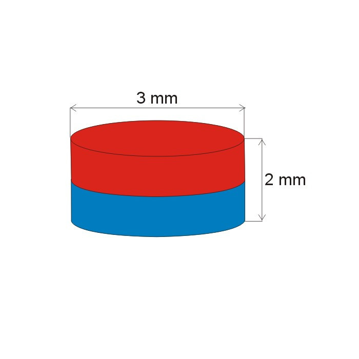 Magnete al neodimio cilindro diam.3x2&nbsp_N 80 °C, VMM4-N30