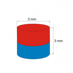 Magnete al neodimio cilindro diam.3x3&nbsp_N 80 °C, VMM8-N45