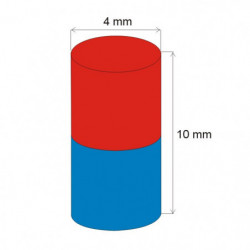 Magnete al neodimio cilindro diam.4x10 N 80 °C, VMM8-N45