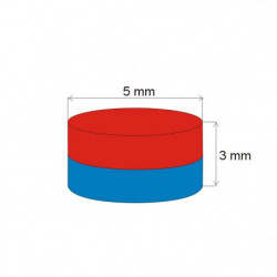 Magnete al neodimio cilindro diam.5x3&nbsp_Z 80 °C, VMM4-N30