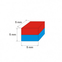 Magnete al neodimio parallelepipedo 5x5x5 Au 80 °C, VMM7-N42