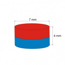 Magnete al neodimio cilindro diam.7x4&nbsp_N 80 °C, VMM7-N42