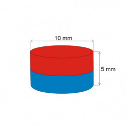 Magnete al neodimio cilindro diam.10x5 N 80 °C, VMM7-N42