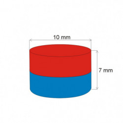 Magnete al neodimio cilindro diam.10x7 N 80 °C, VMM7-N42