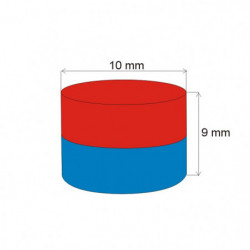 Magnete al neodimio cilindro diam.10x9 N 80 °C, VMM4-N30