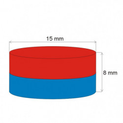 Magnete al neodimio cilindro diam.15x8 N 80 °C, VMM7-N42