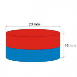 Magnete al neodimio cilindro diam.20x10 N 80 °C, VMM4-N35