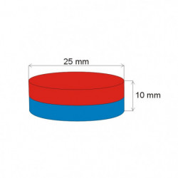 Magnete al neodimio cilindro diam.25x10 N 80 °C, VMM6-N40