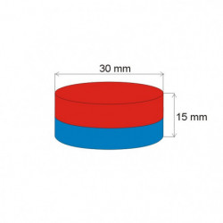 Magnete al neodimio cilindro diam.30x15 N 80 °C, VMM7-N42