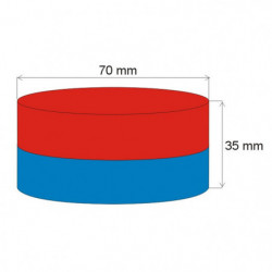 Magnete al neodimio cilindro diam.70x35 N 80 °C, VMM8